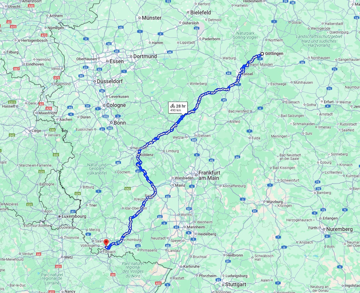 Anreise von Göttingen Zu Saarbrücken Über 