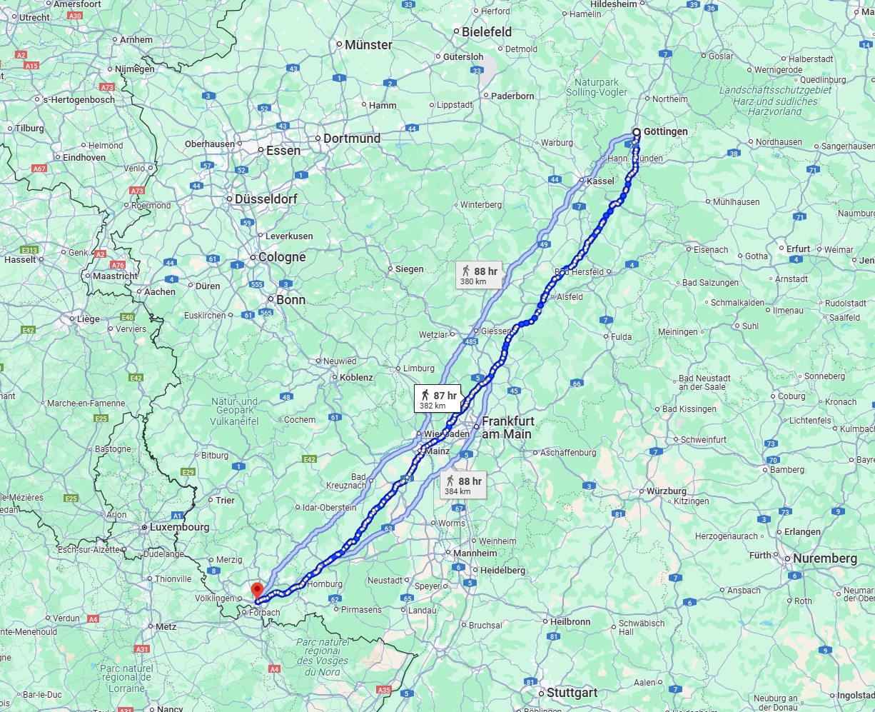 Anreise von Göttingen Zu Saarbrücken Über 