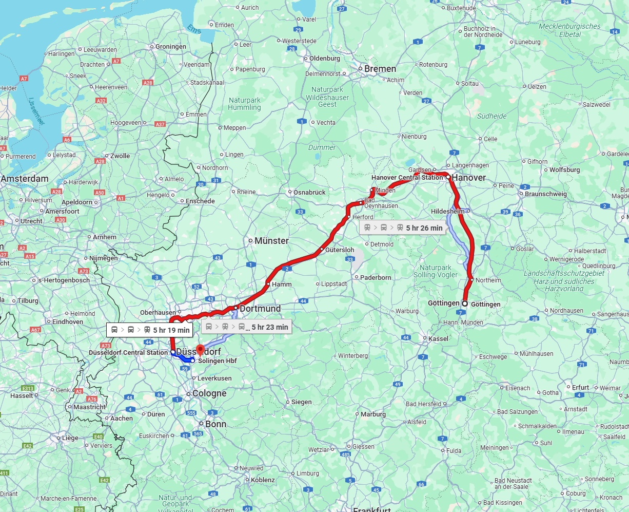 Anreise von Göttingen Zu Solingen Über 