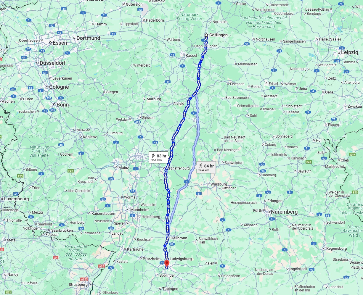 Anreise von Göttingen Zu Stuttgart Über 