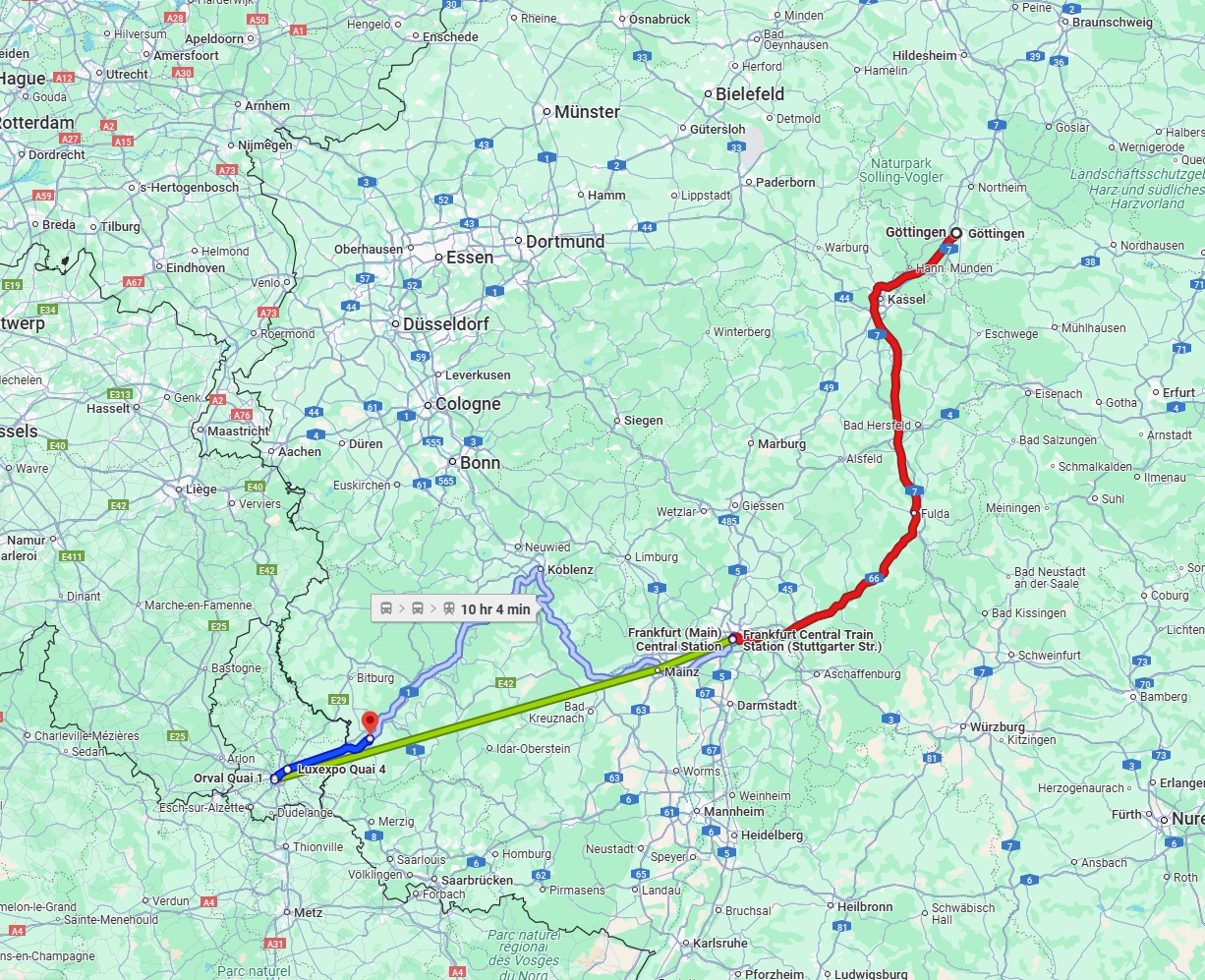 Anreise von Göttingen Zu Trier Über 