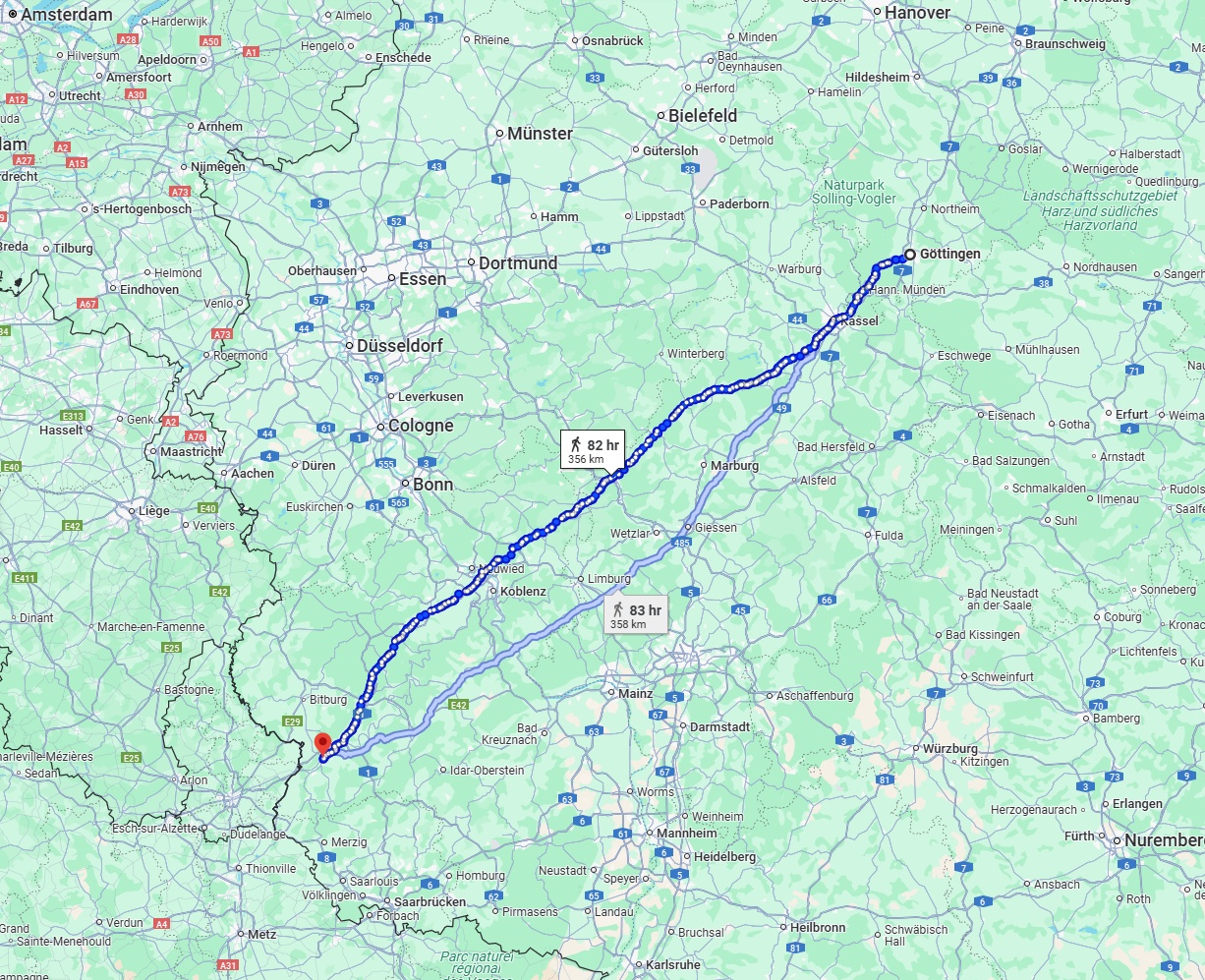 Anreise von Göttingen Zu Trier Über 