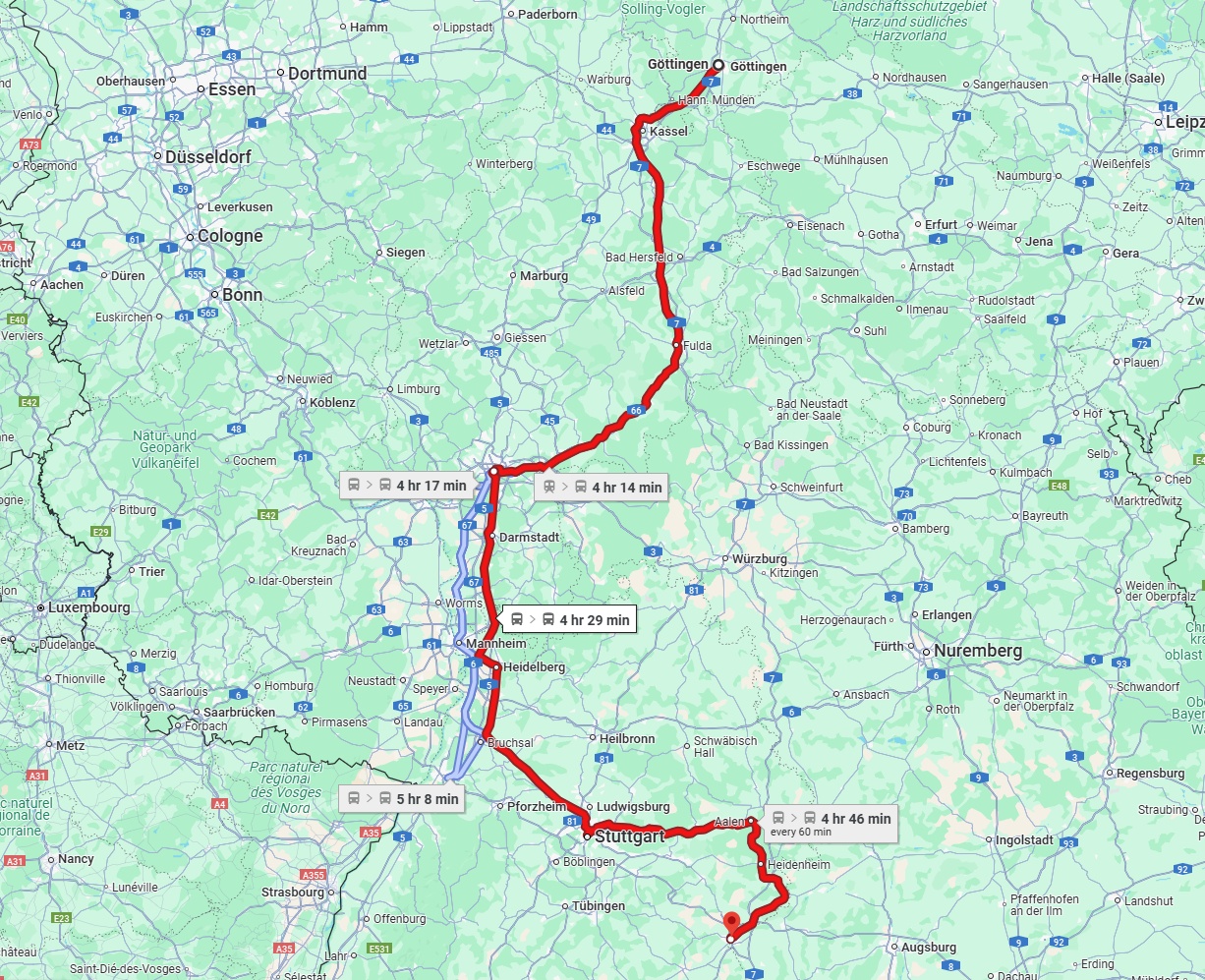 Anreise von Göttingen Zu Ulm Über 