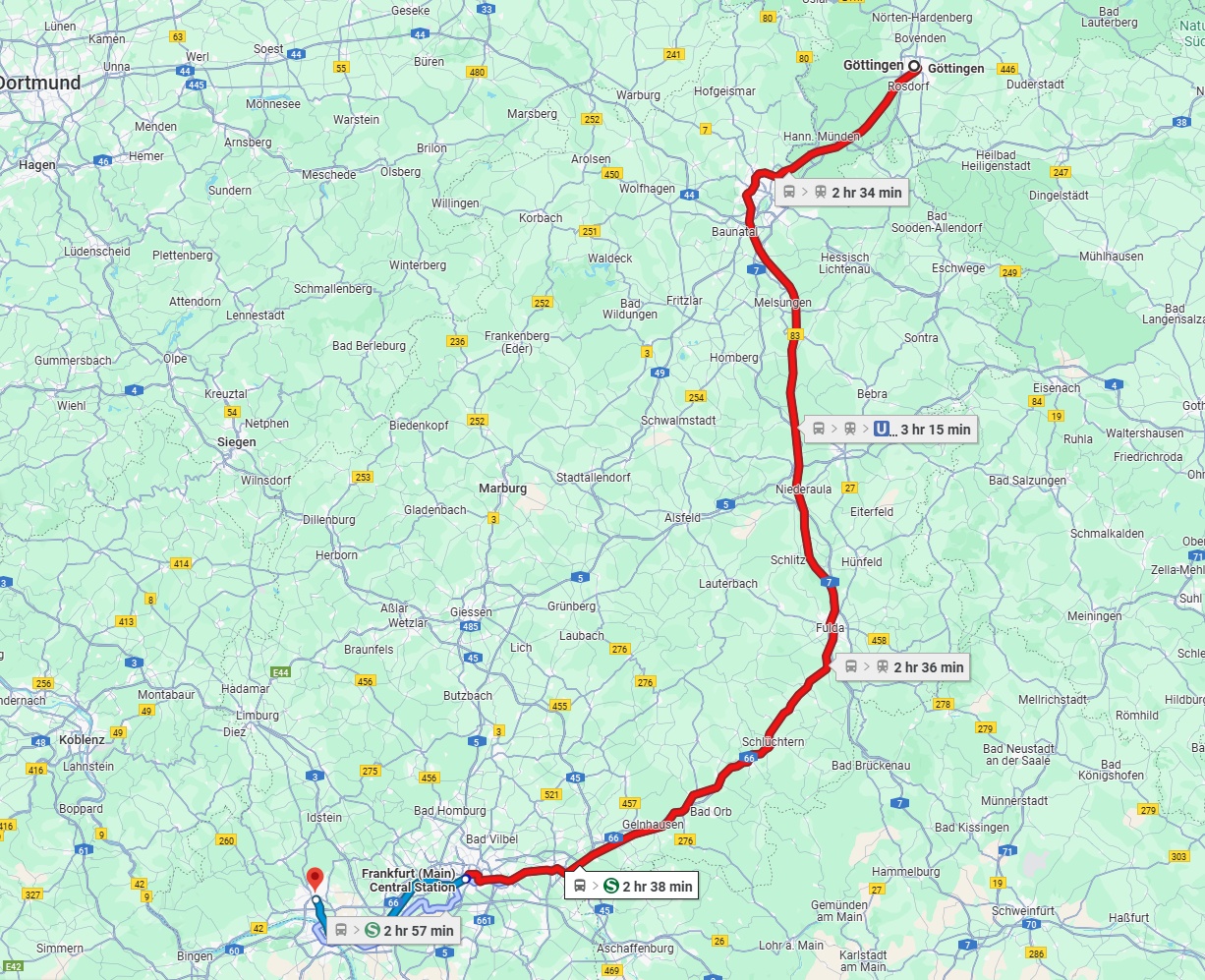 Anreise von Göttingen Zu Wiesbaden Über 