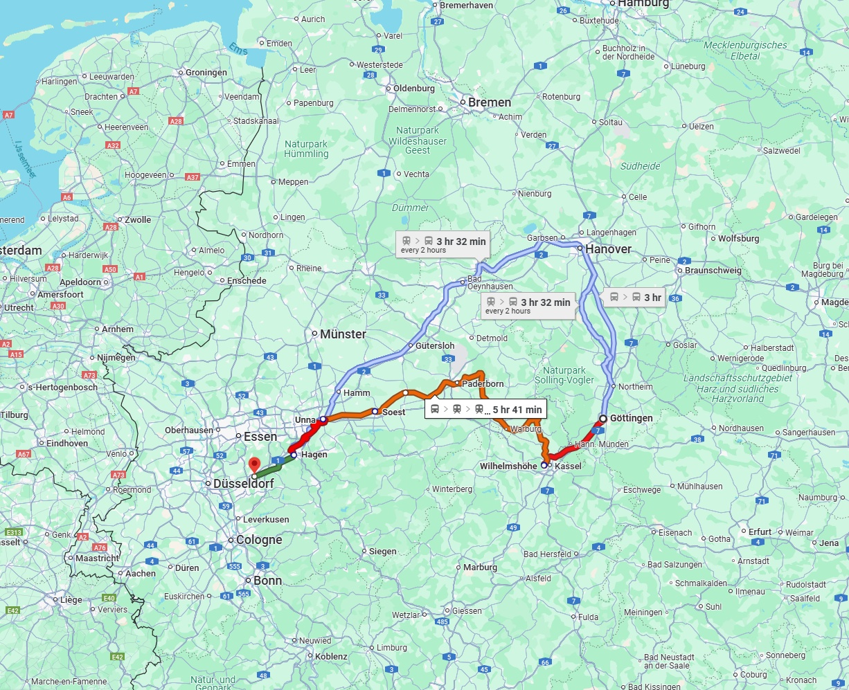 Anreise von Göttingen Zu Wuppertal Über 