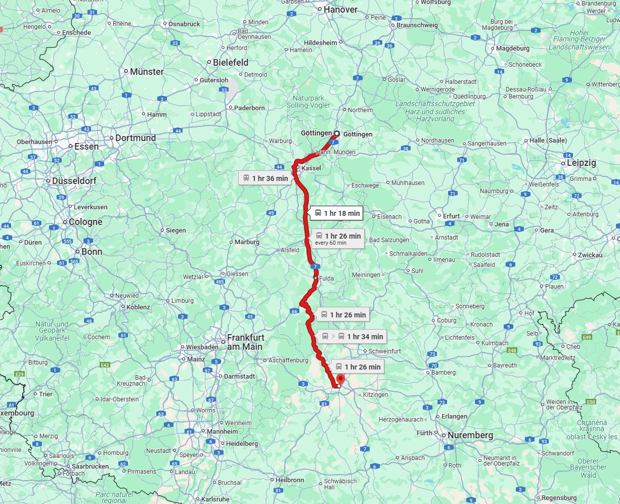Anreise von Göttingen Zu Würzburg Über 