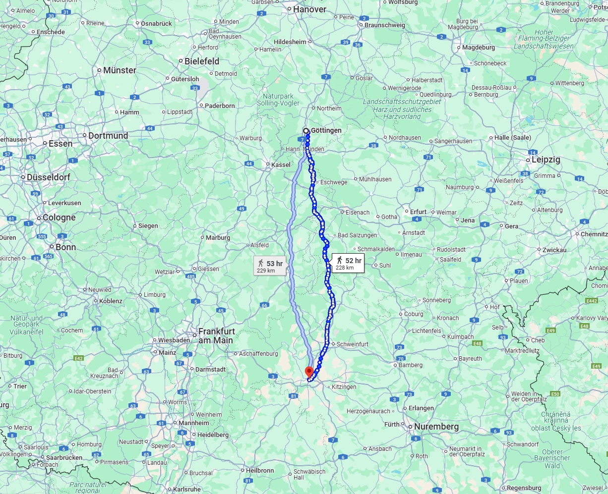 Anreise von Göttingen Zu Würzburg Über 