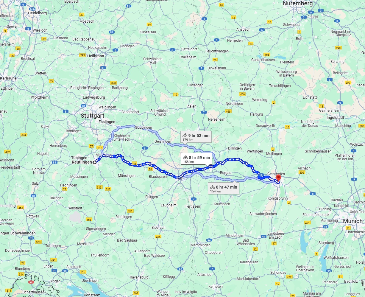 Anreise von Reutlingen Zu Augsburg Über 
