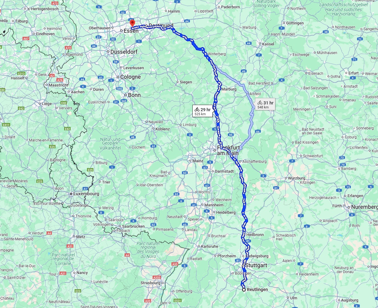 Anreise von Reutlingen Zu Bochum Über 