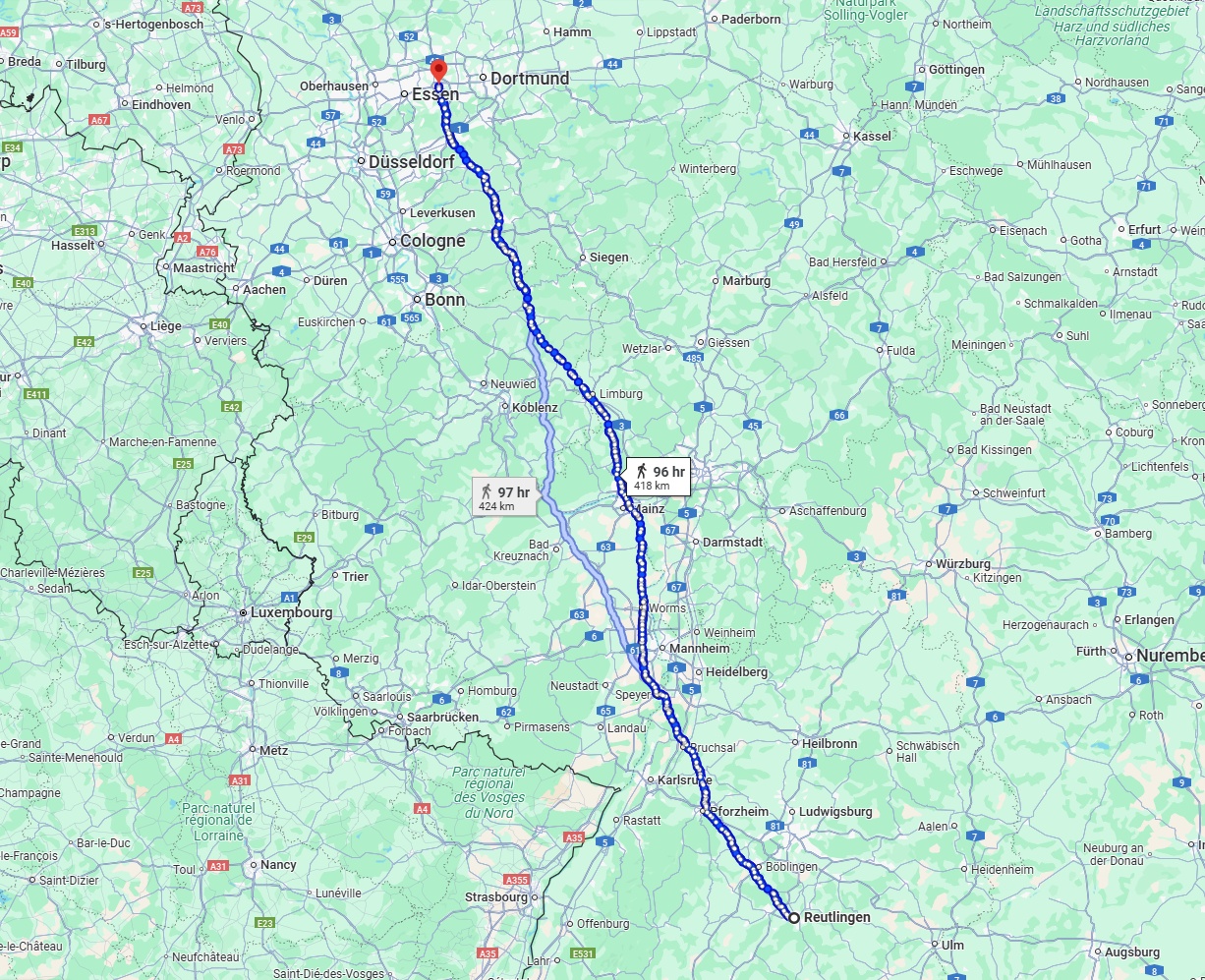 Anreise von Reutlingen Zu Bochum Über 