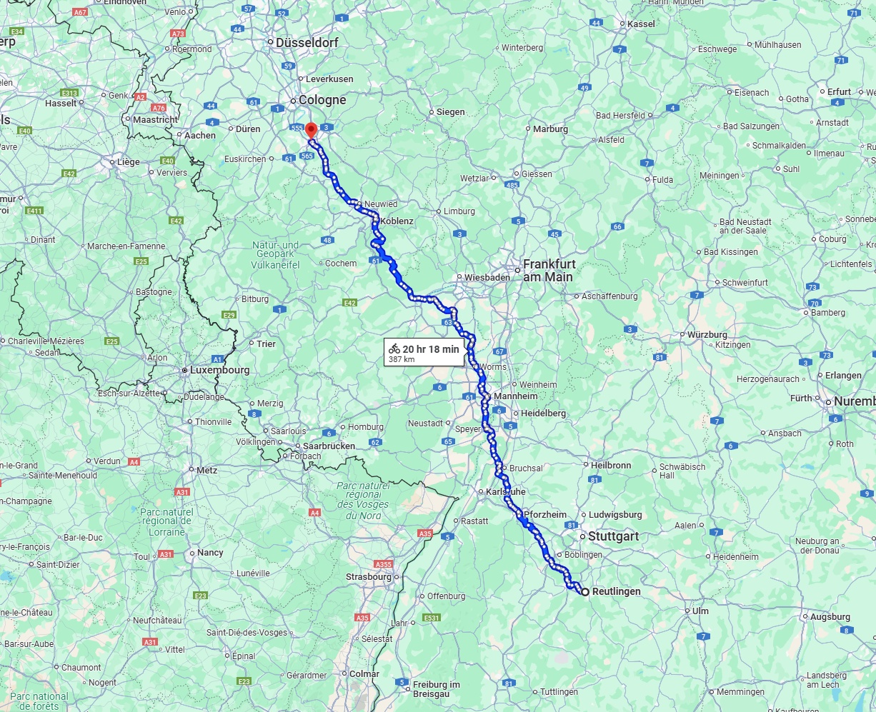 Anreise von Reutlingen Zu Bonn Über 