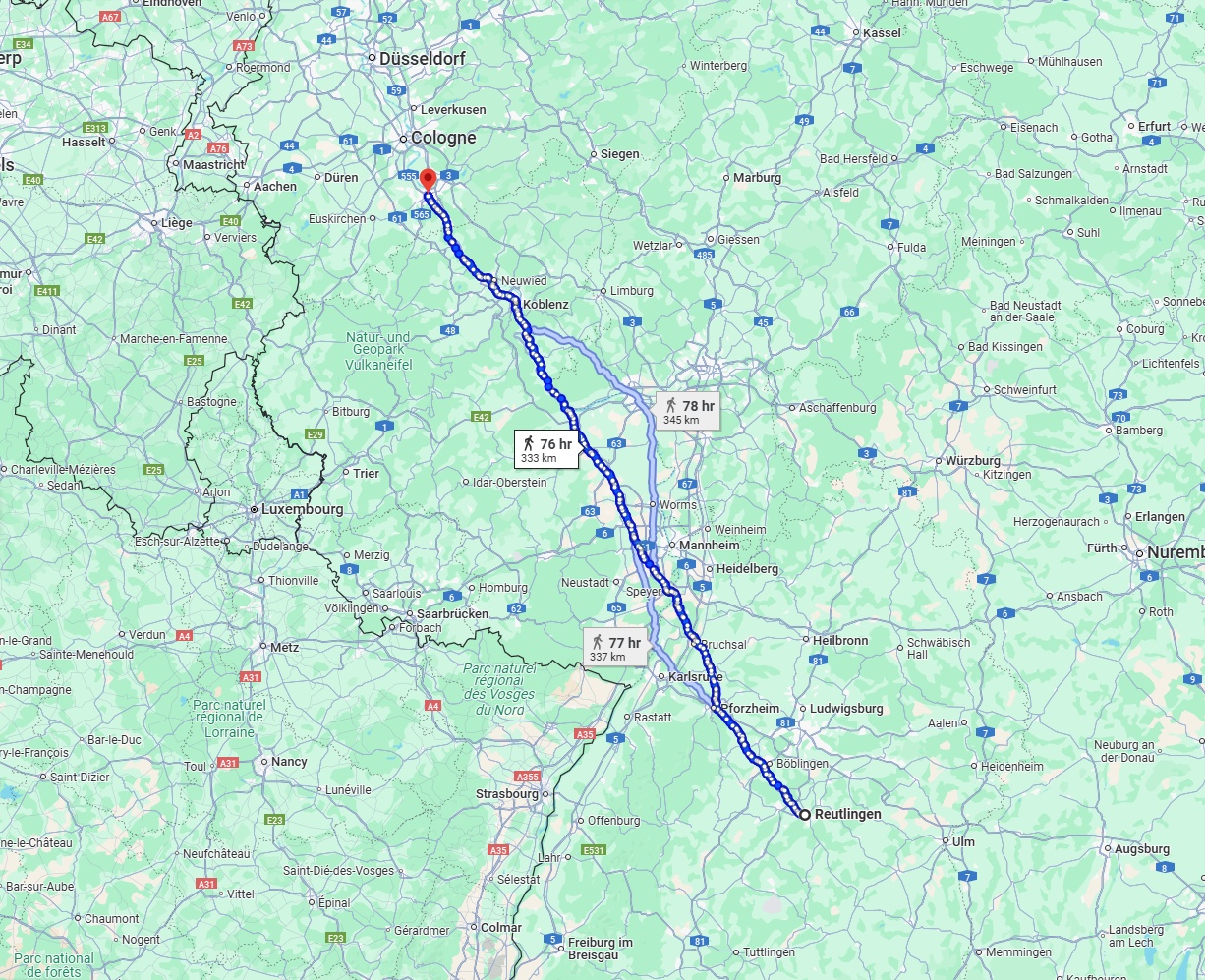 Anreise von Reutlingen Zu Bonn Über 