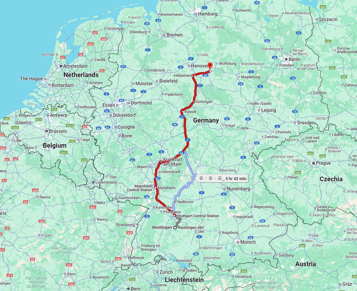 Anreise von Reutlingen Zu Braunschweig Über 