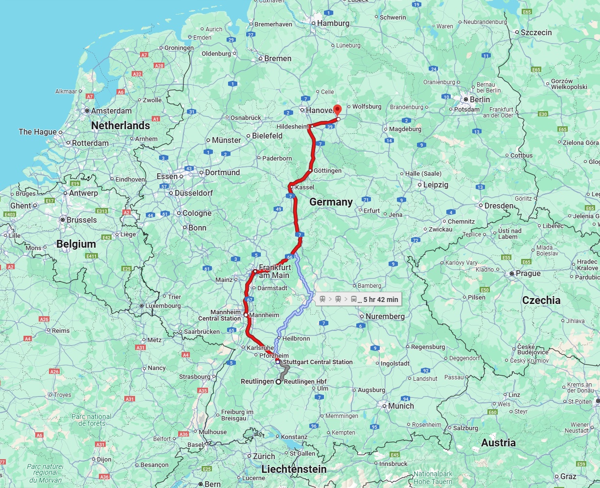 Anreise von Reutlingen Zu Braunschweig Über 