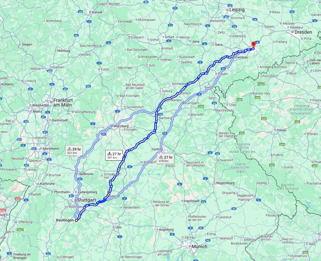 Anreise von Reutlingen Zu Chemnitz Über 