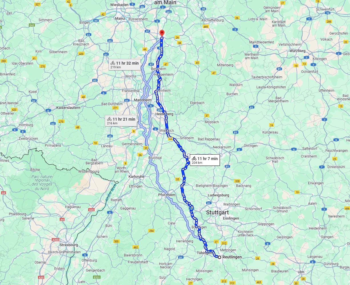 Anreise von Reutlingen Zu Darmstadt Über 