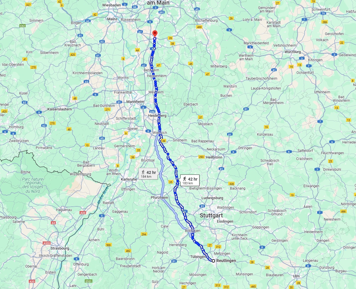 Anreise von Reutlingen Zu Darmstadt Über 