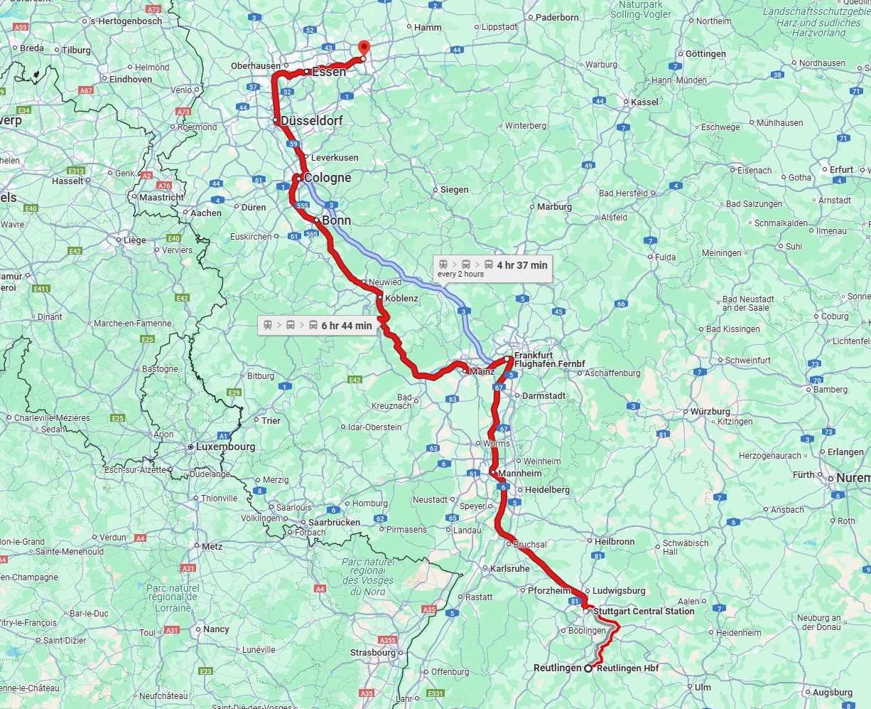 Anreise von Reutlingen Zu Dortmund Über 