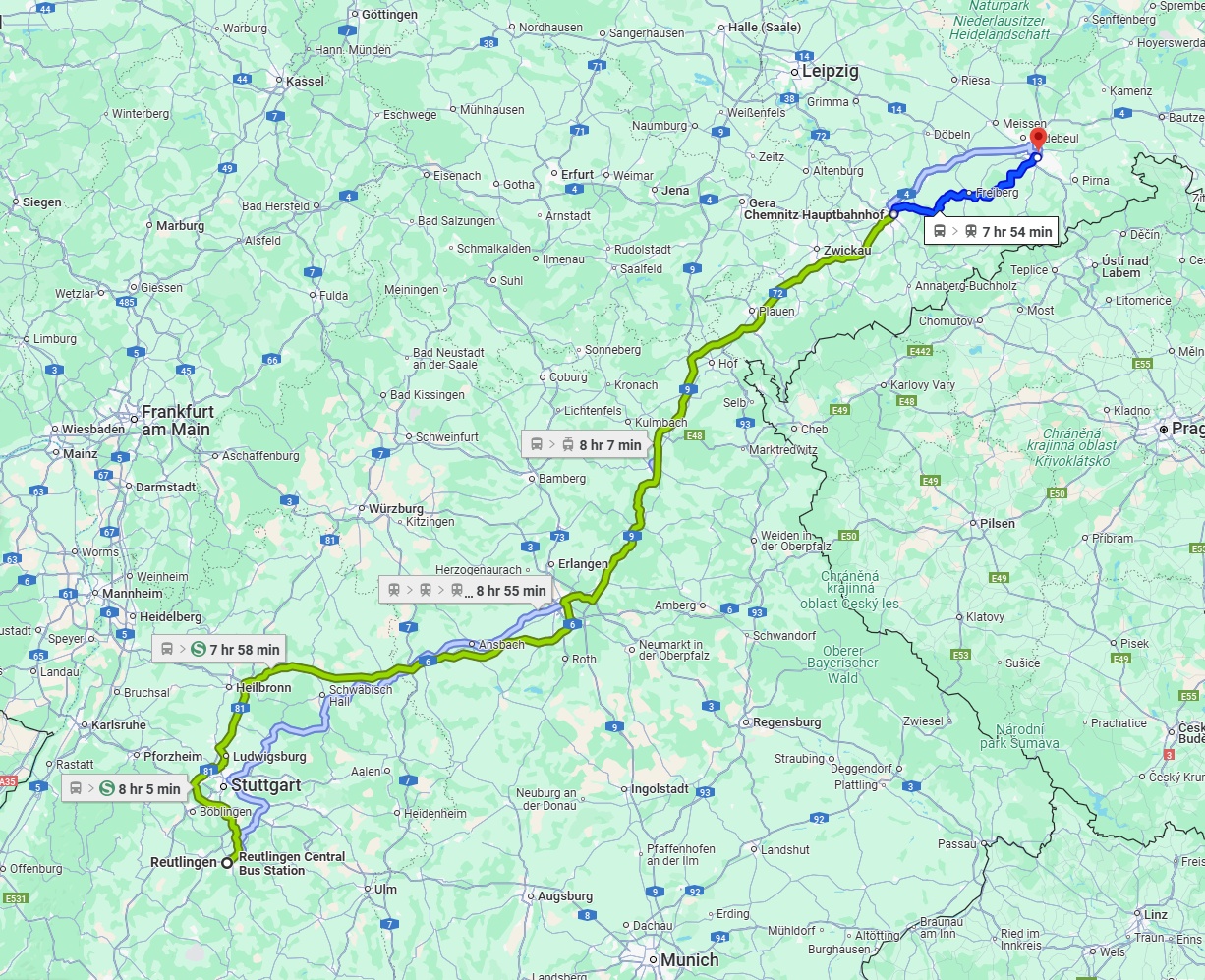 Anreise von Reutlingen Zu Dresden Über 