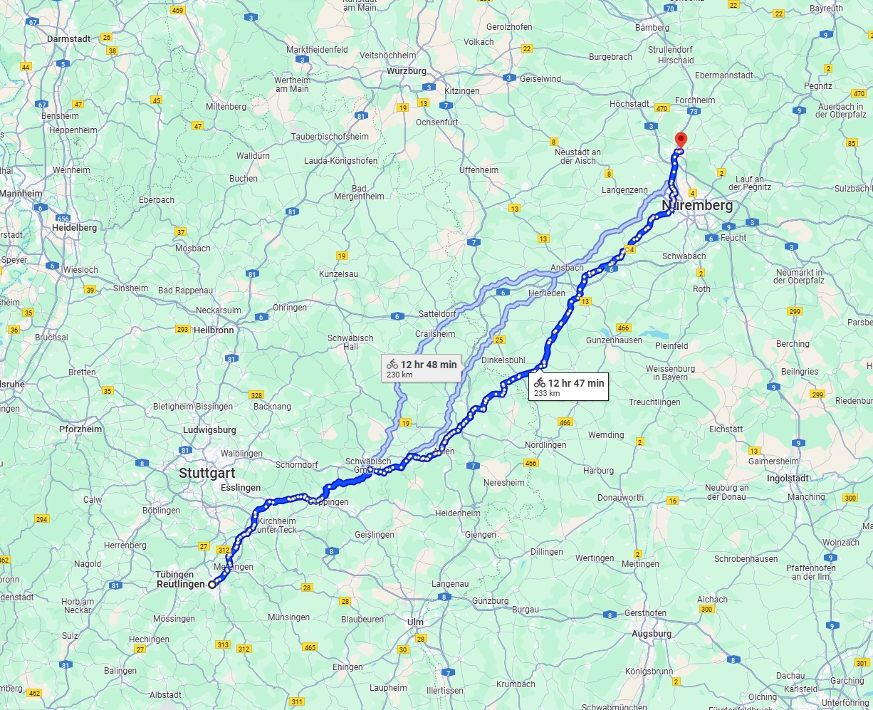 Anreise von Reutlingen Zu Erlangen Über 