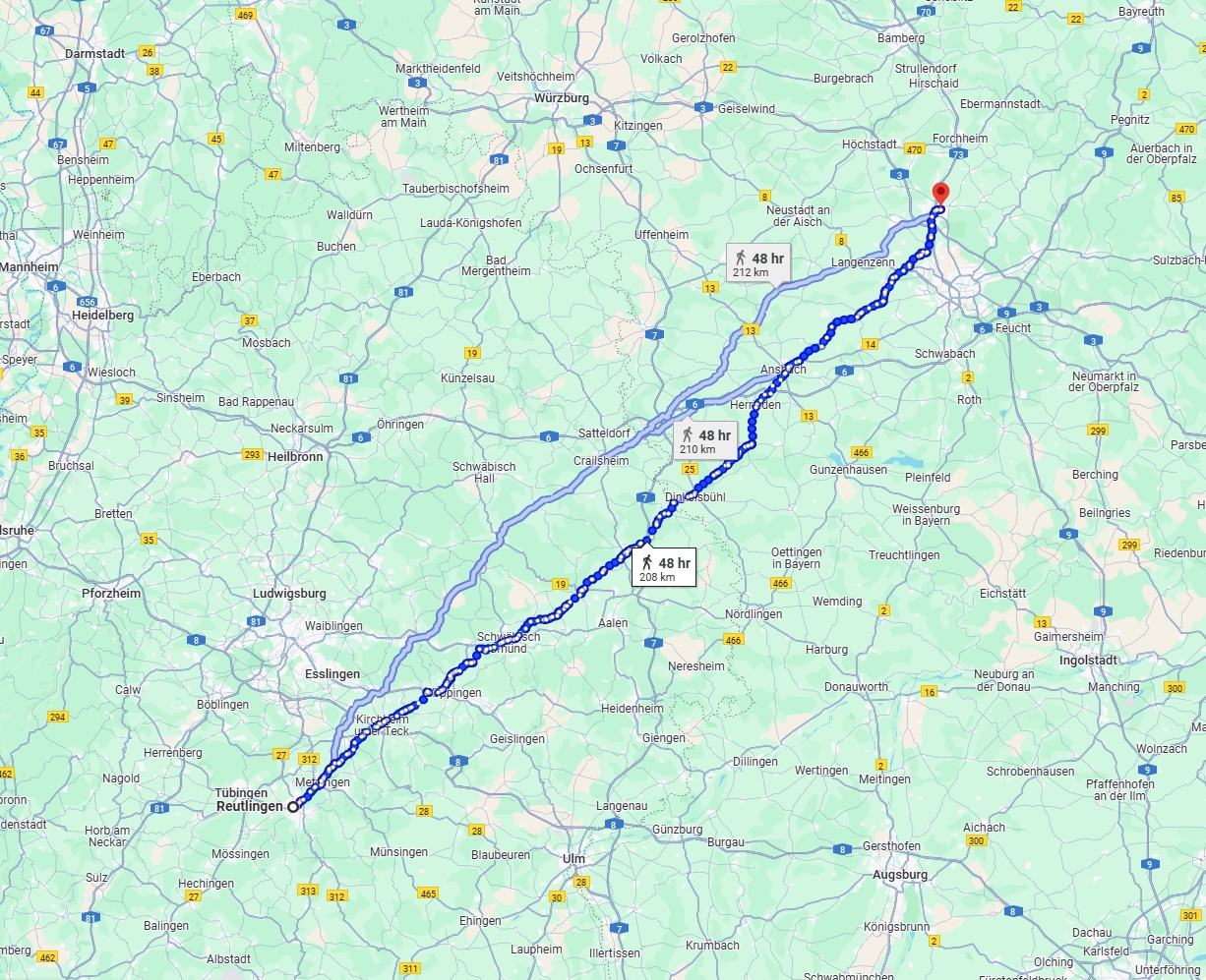 Anreise von Reutlingen Zu Erlangen Über 