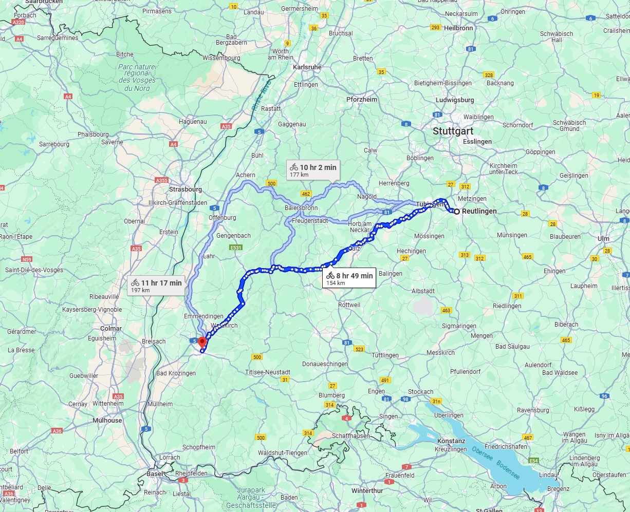 Anreise von Reutlingen Zu Freiburg im Breisgau Über 