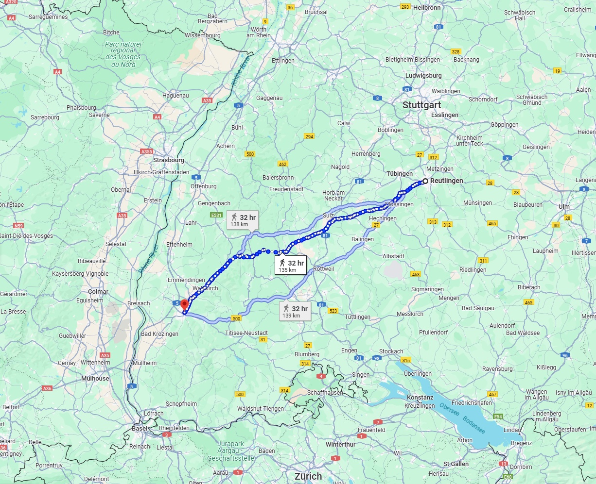 Anreise von Reutlingen Zu Freiburg im Breisgau Über 