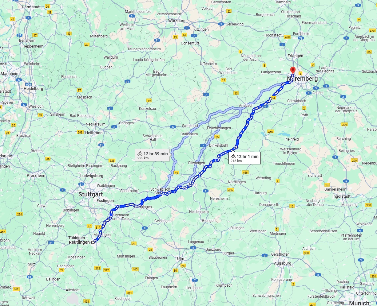 Anreise von Reutlingen Zu Fürth Über 