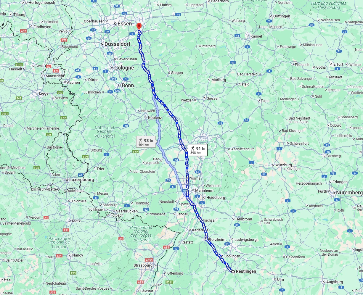 Anreise von Reutlingen Zu Hagen Über 