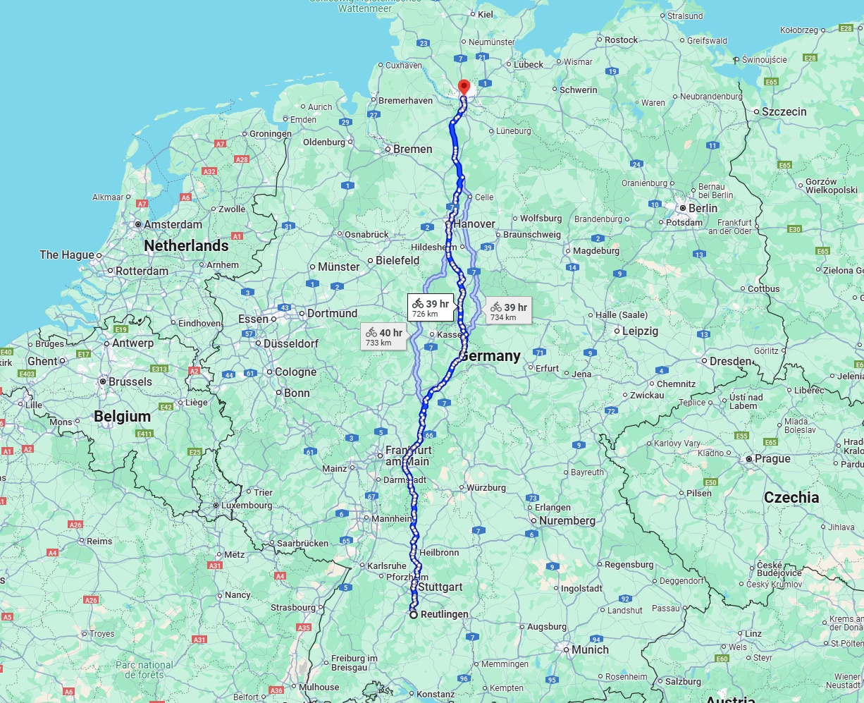 Anreise von Reutlingen Zu Hamburg Über 