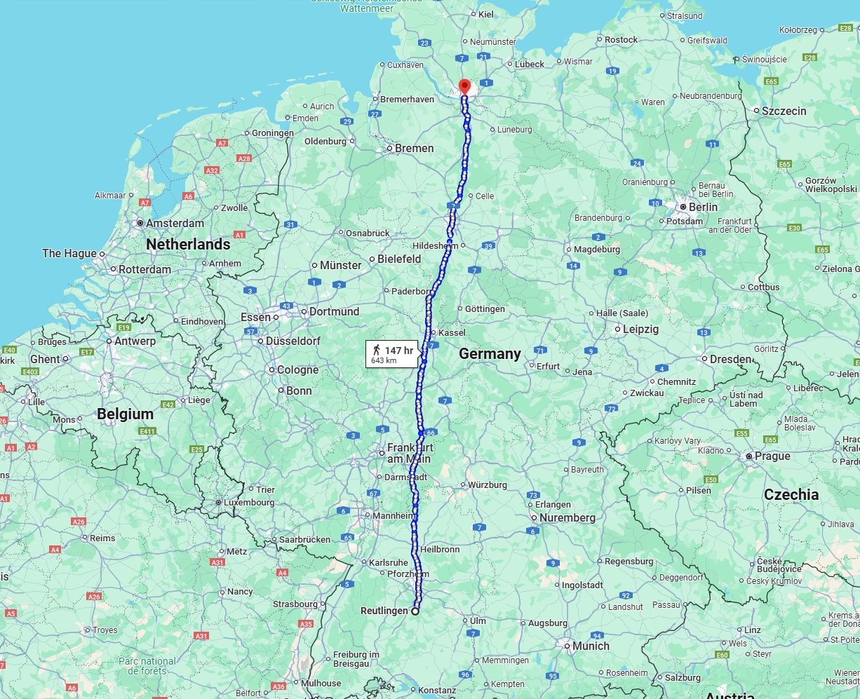 Anreise von Reutlingen Zu Hamburg Über 