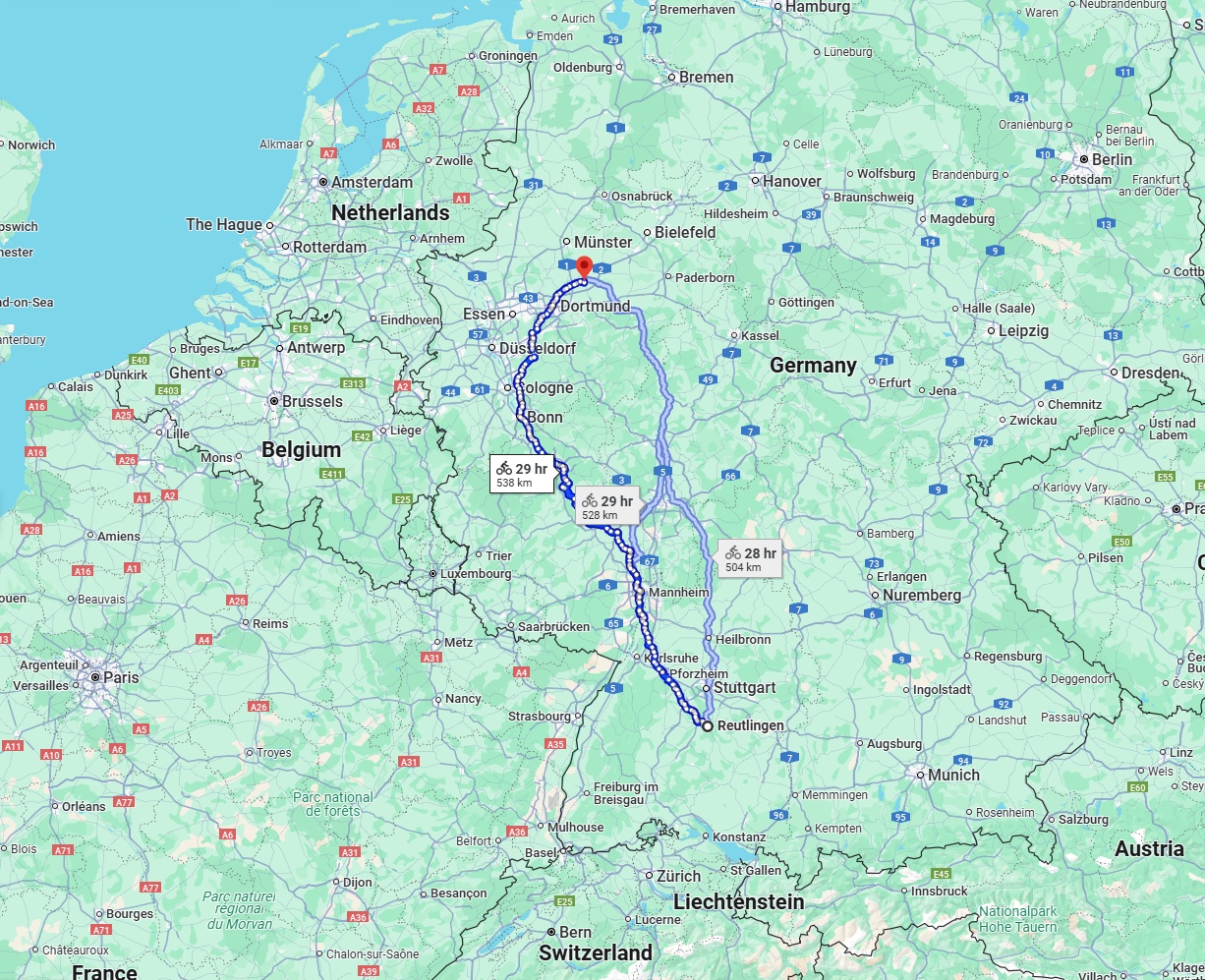 Anreise von Reutlingen Zu Hamm Über 