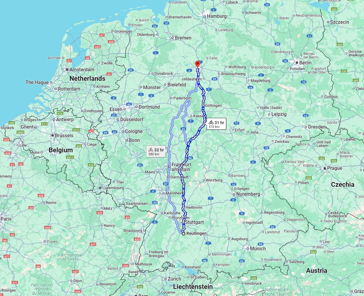 Anreise von Reutlingen Zu Hannover Über 