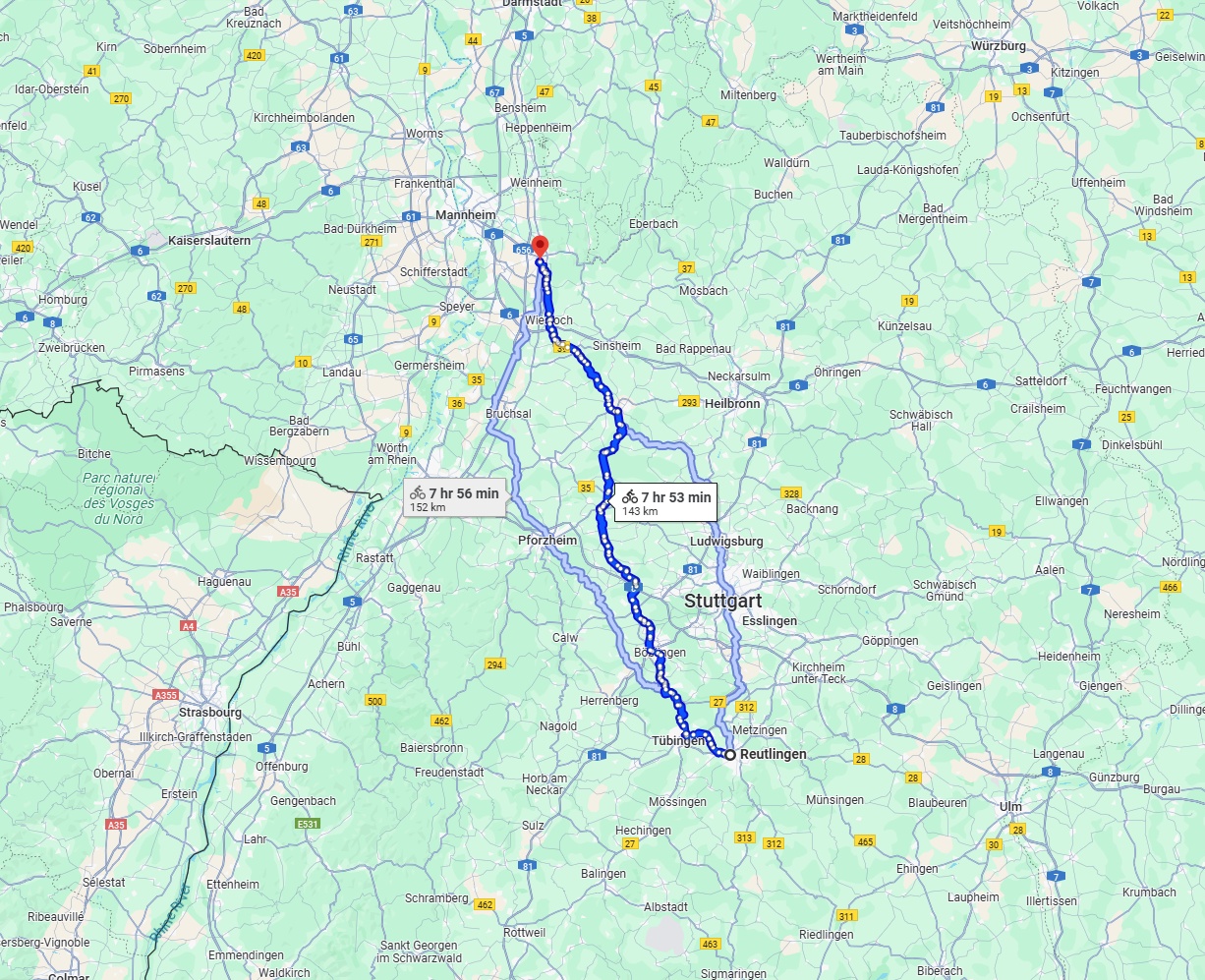 Anreise von Reutlingen Zu Heidelberg Über 