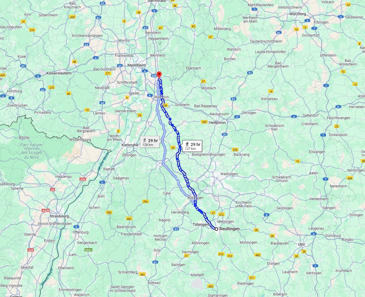 Anreise von Reutlingen Zu Heidelberg Über 