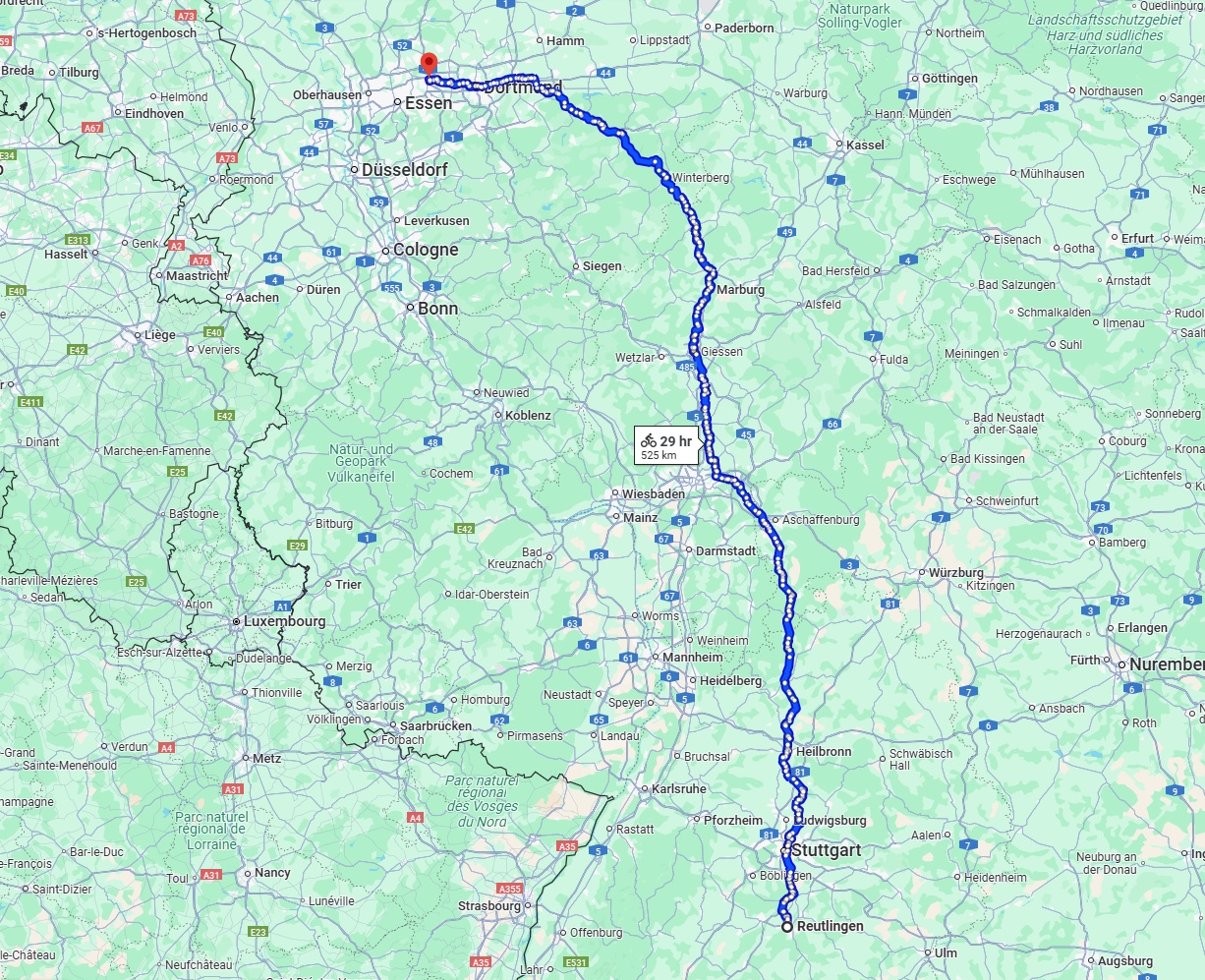 Anreise von Reutlingen Zu Herne Über 