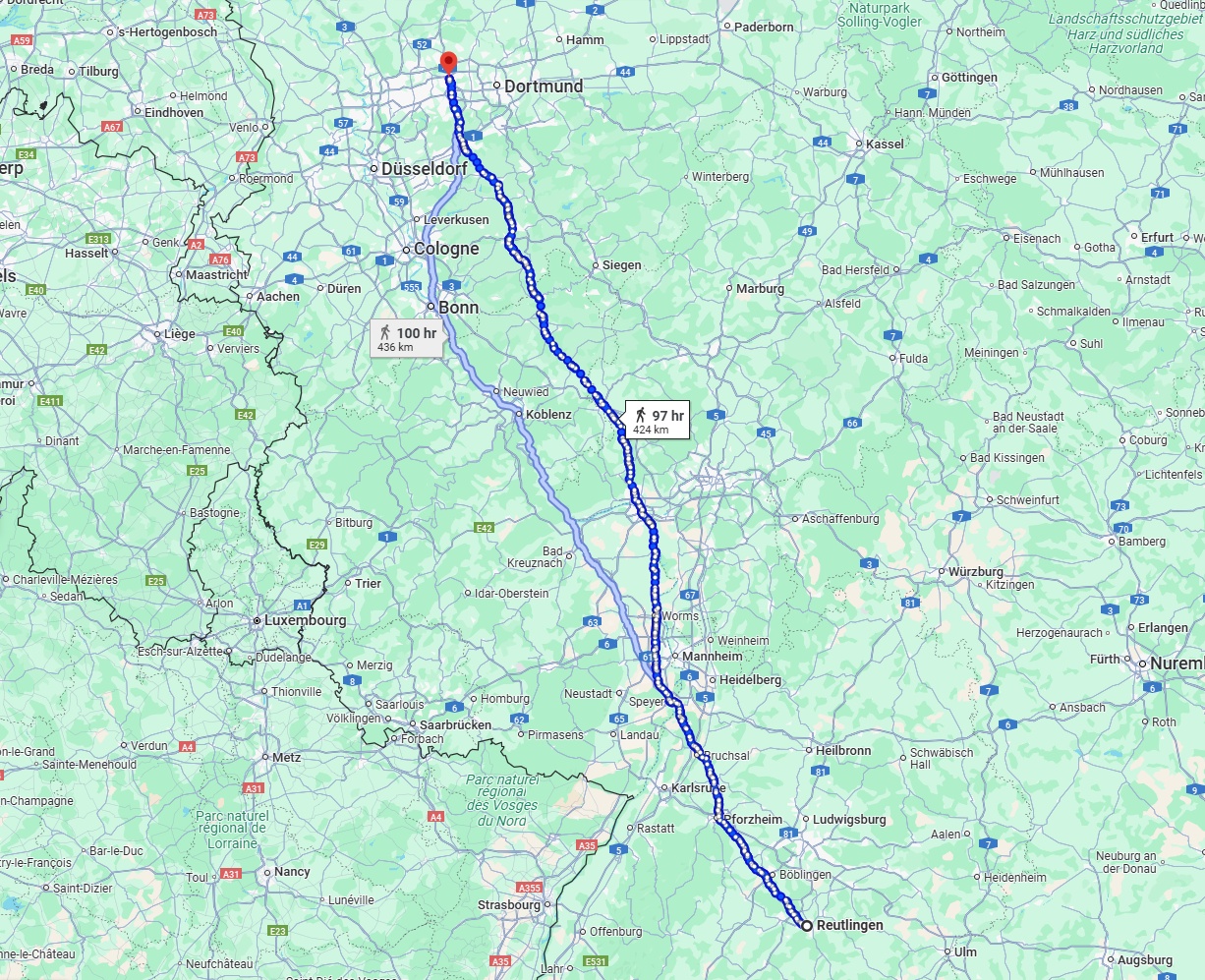 Anreise von Reutlingen Zu Herne Über 