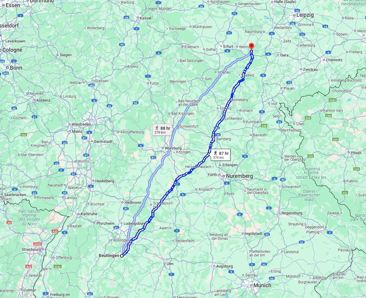 Anreise von Reutlingen Zu Jena Über 