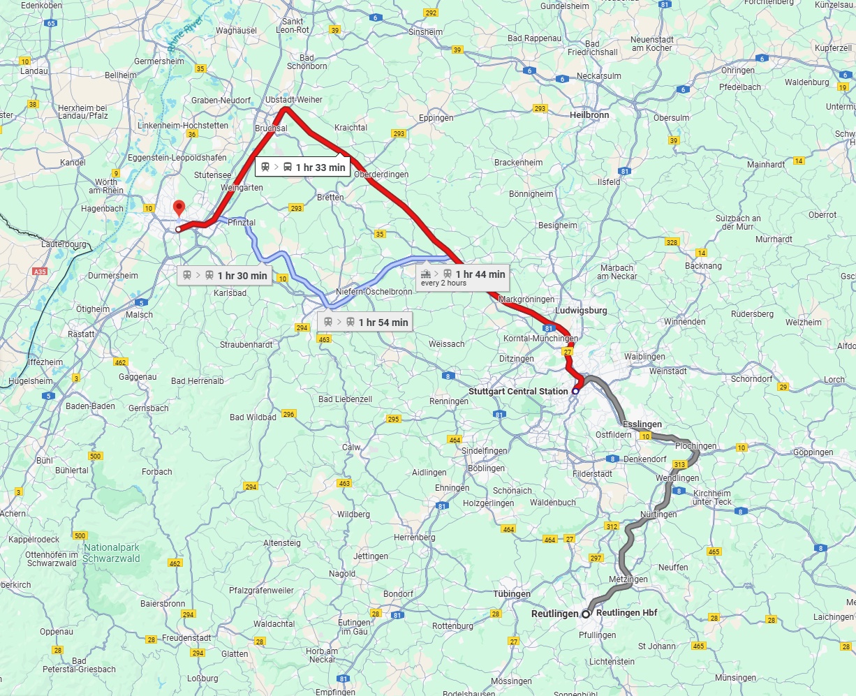 Anreise von Reutlingen Zu Karlsruhe Über 