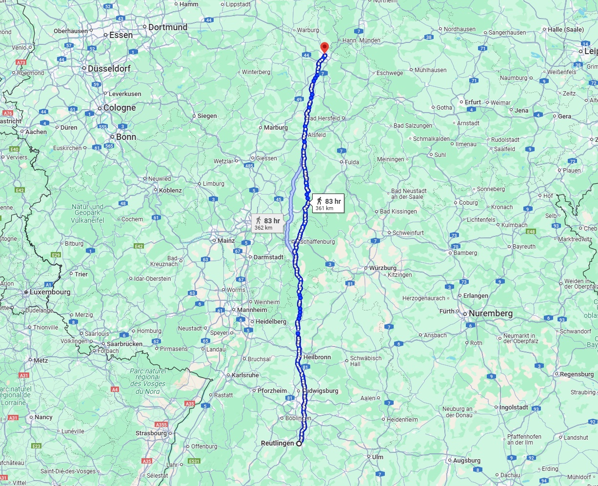Anreise von Reutlingen Zu Kassel Über 