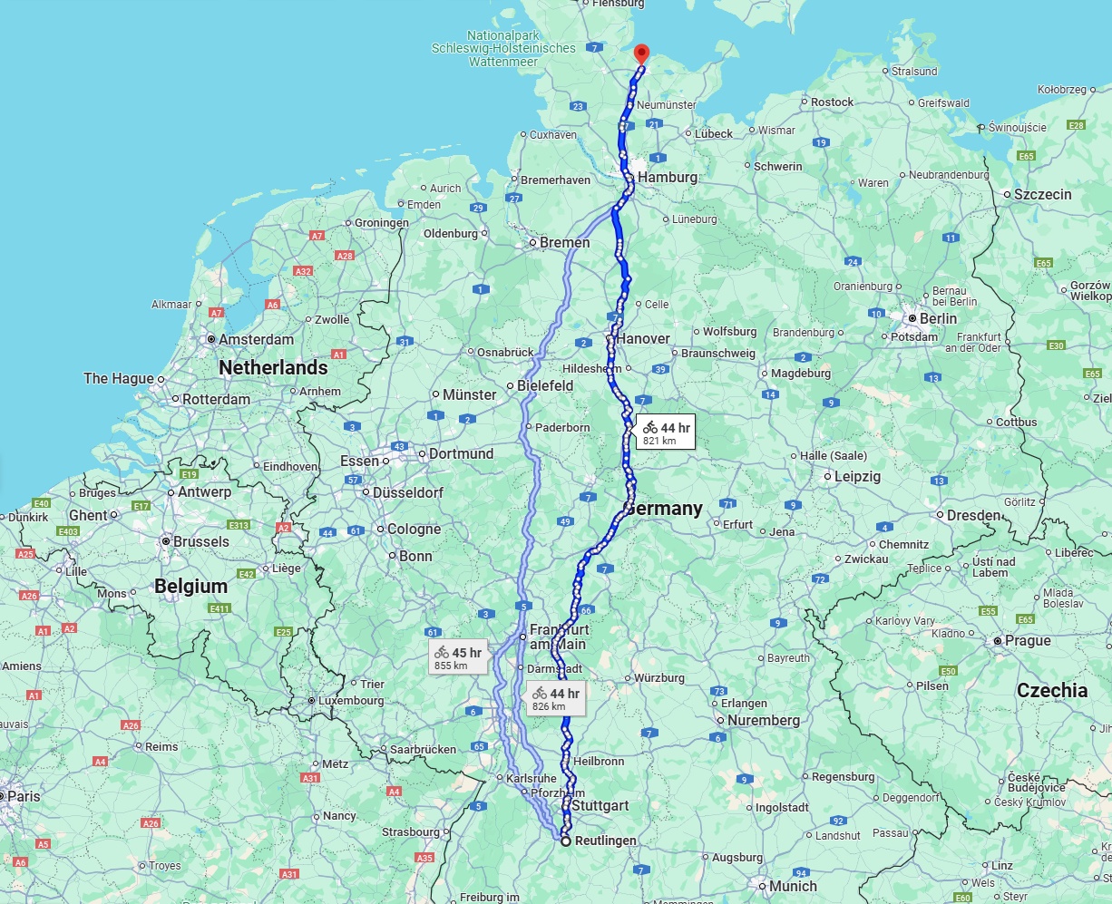Anreise von Reutlingen Zu Kiel Über 