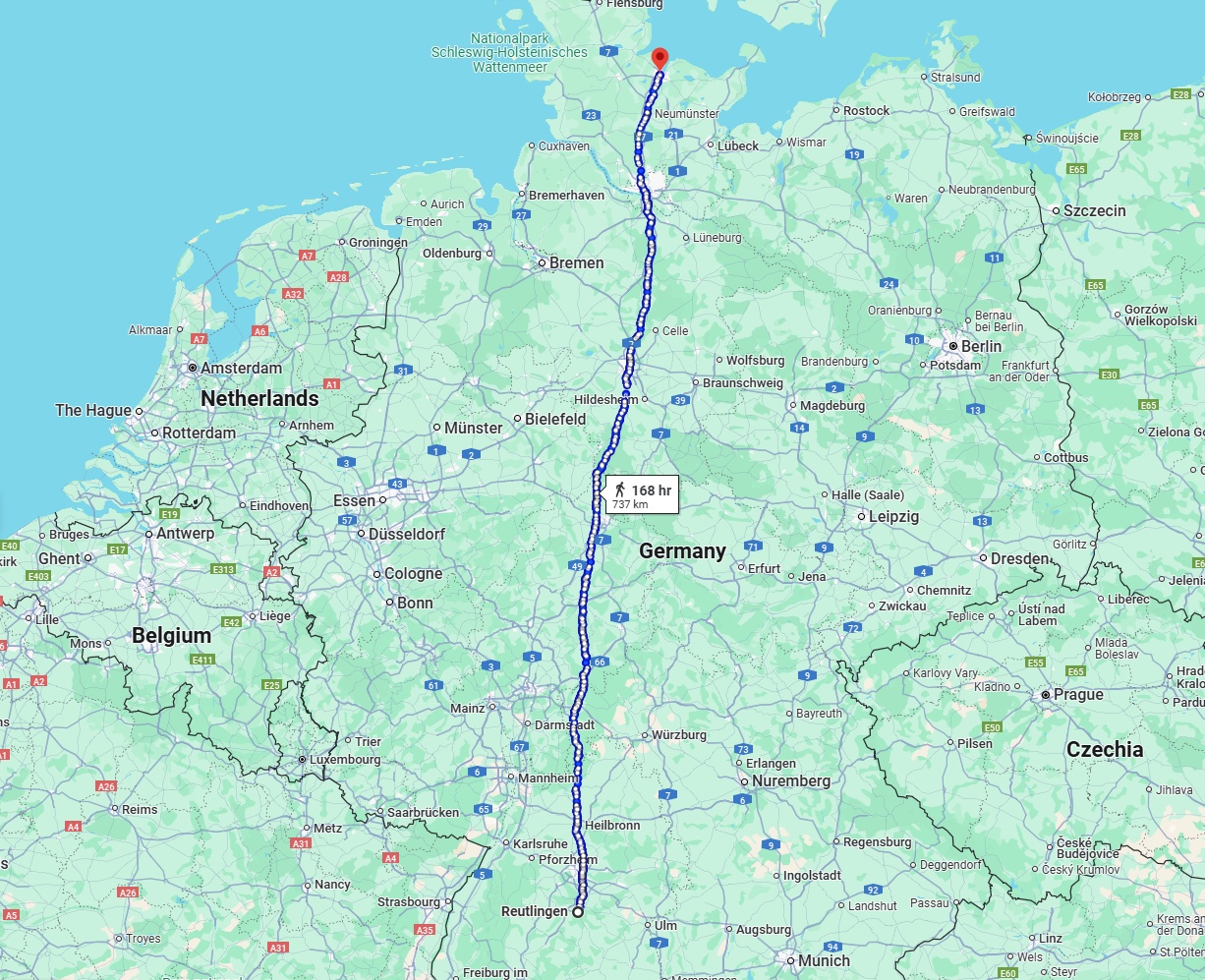 Anreise von Reutlingen Zu Kiel Über 