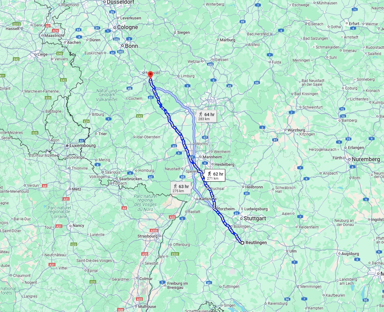 Anreise von Reutlingen Zu Koblenz Über 