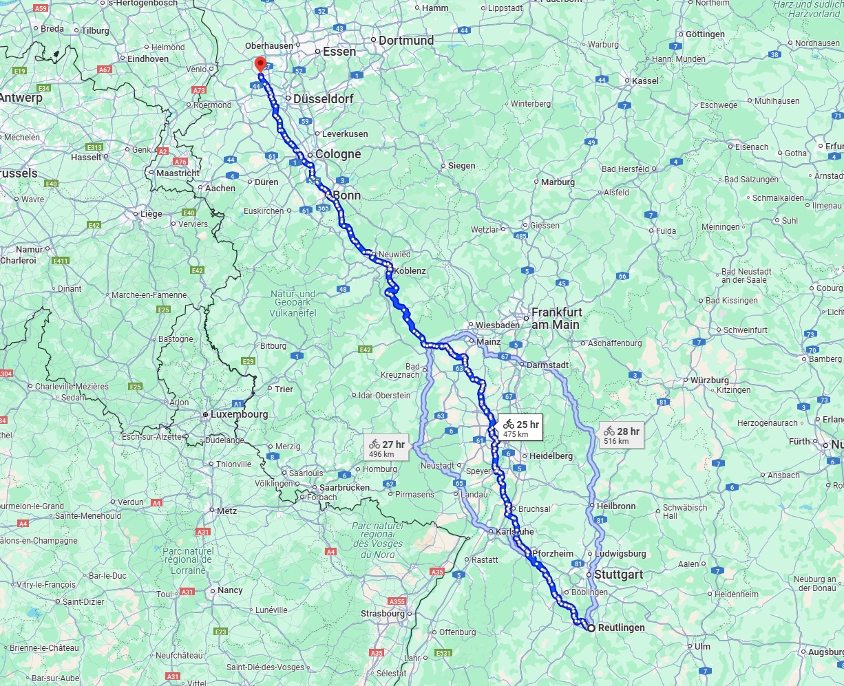 Anreise von Reutlingen Zu Krefeld Über 