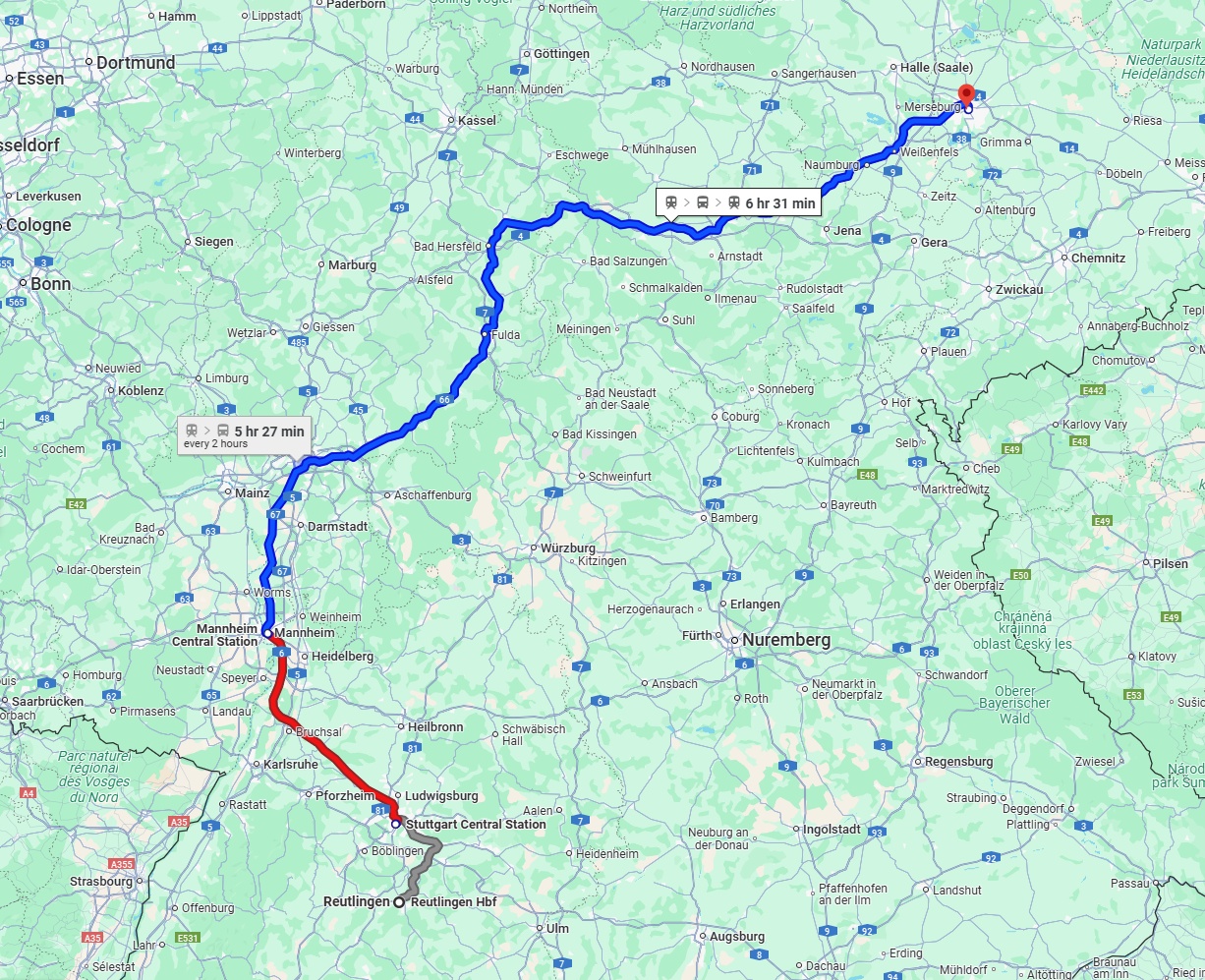 Anreise von Reutlingen Zu Leipzig Über 