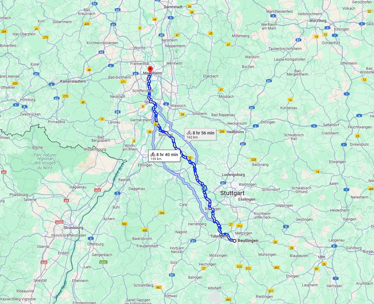 Anreise von Reutlingen Zu Ludwigshafen am Rhein Über 