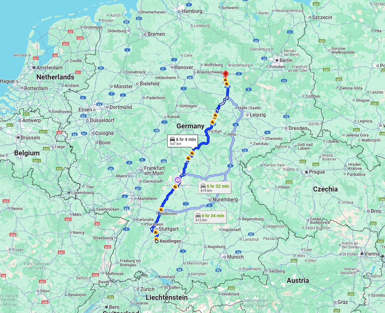 Anreise von Reutlingen Zu Magdeburg Über via A71