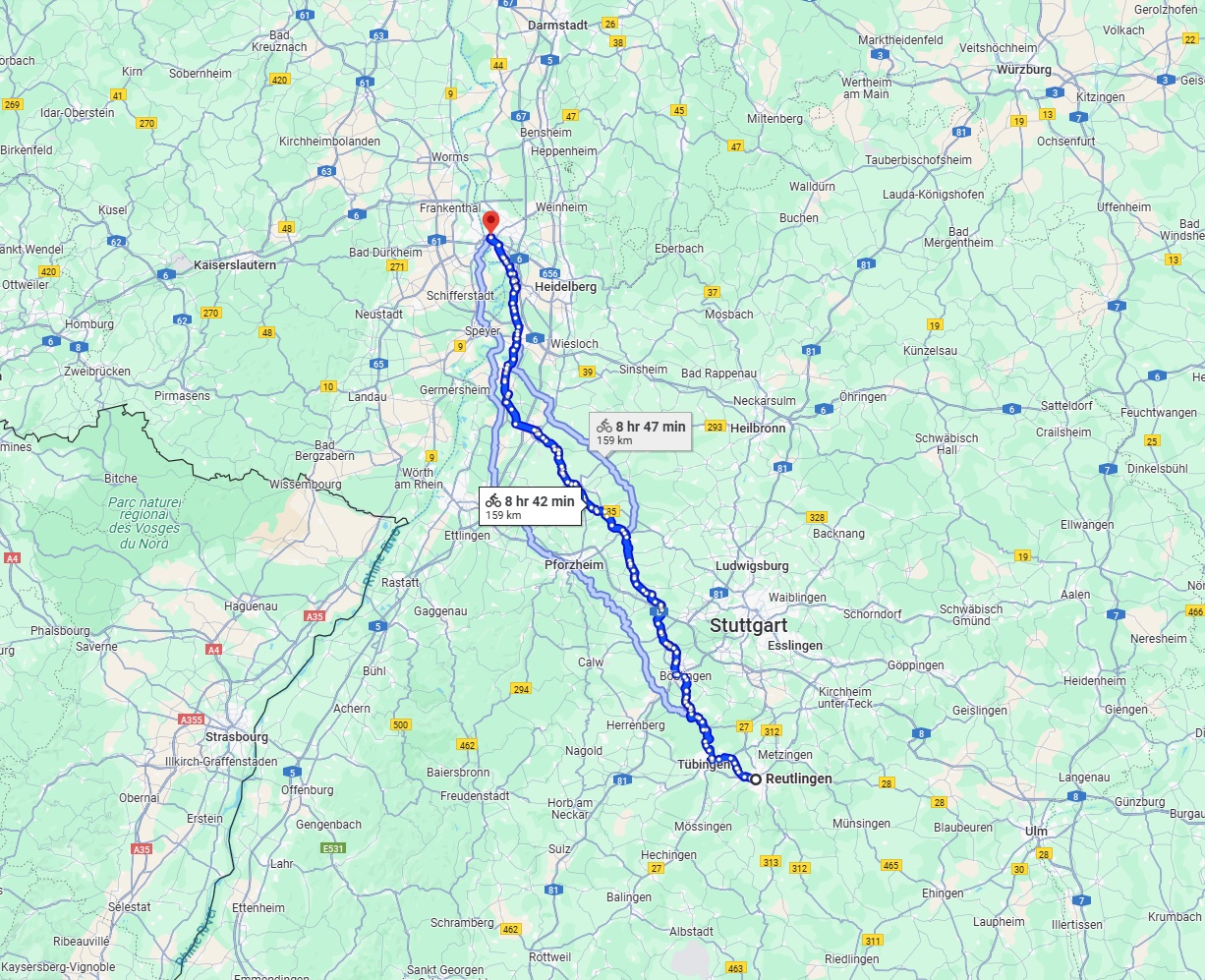 Anreise von Reutlingen Zu Mannheim Über 