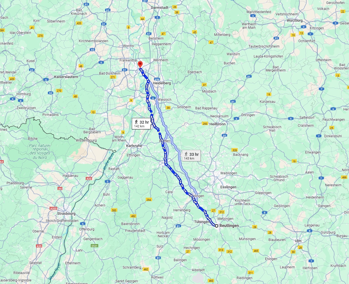 Anreise von Reutlingen Zu Mannheim Über 