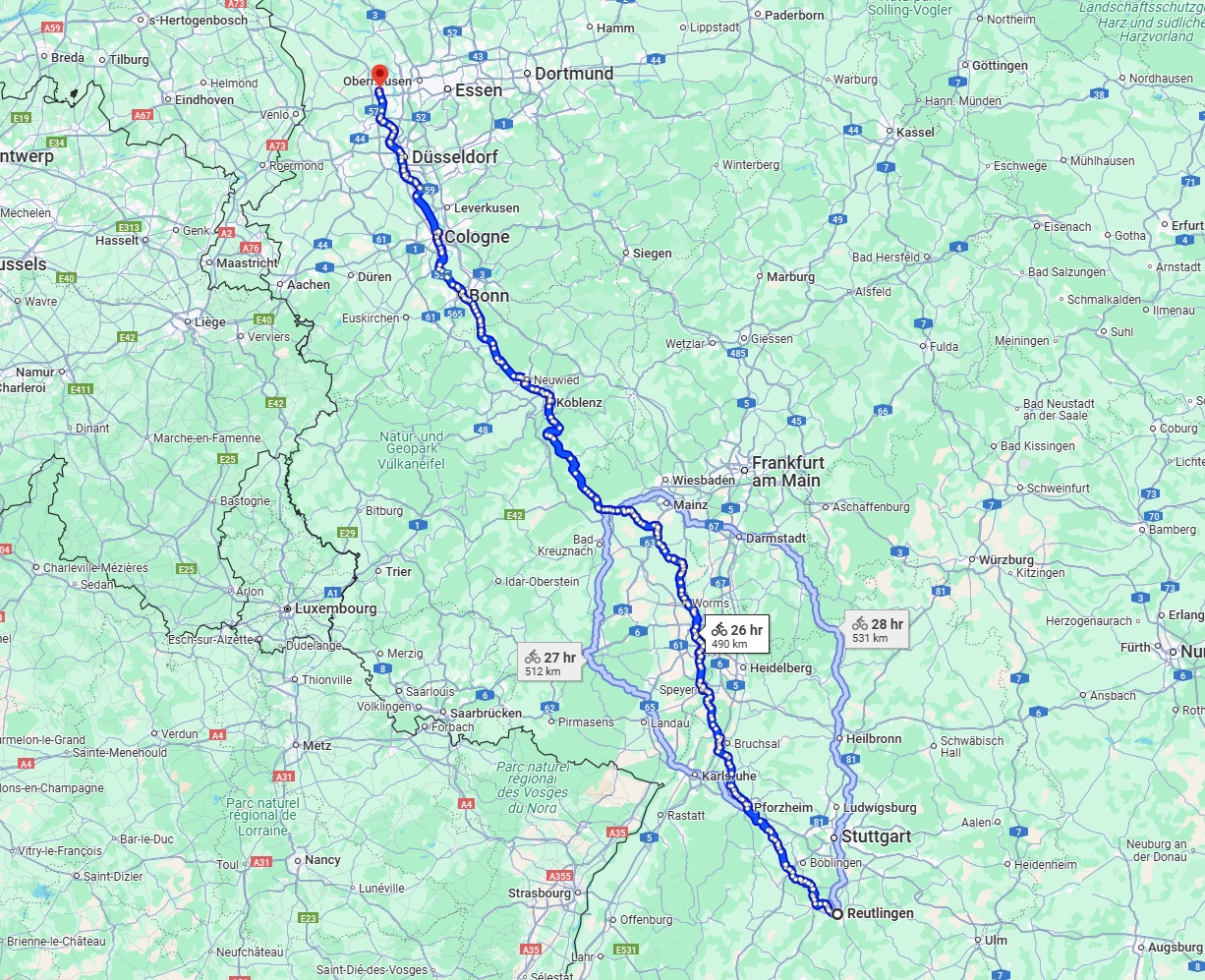 Anreise von Reutlingen Zu Moers Über 